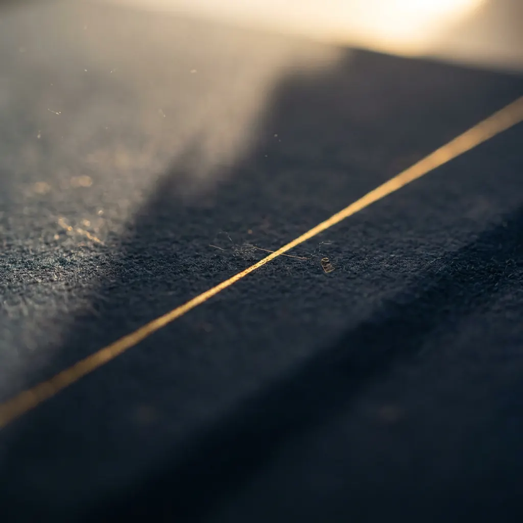 Superfície azul-marinho texturizada com um traço dourado